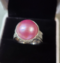 BALI LEGACY Pink Mabé Pearl Spinner Ring in 925 Sterling Silver Size 9 - £27.63 GBP