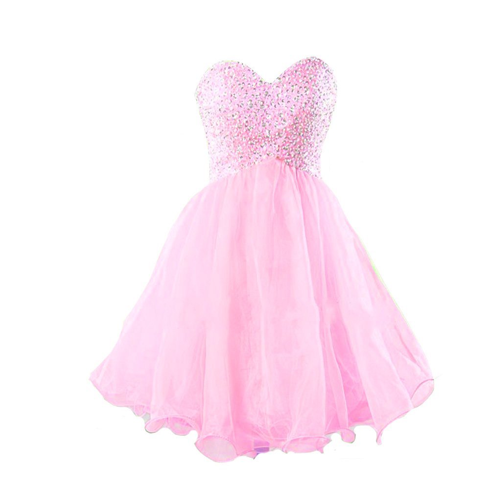 Kivary Women's Short Organza Beaded Sweetheart Corset Party Prom Cocktail Homeco