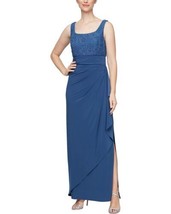 Alex Evenings Womens Long Waist Bolero Dress Only,1-Piece Size 8 Color Blue Jay - £80.80 GBP