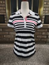 Lauren Ralph Lauren Striped Golf Polo Womans Sz Medium Preppy Outdoor Sp... - $27.72