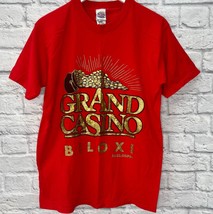 Vintage Grand Casino Biloxi, MS T-Shirt Red Size M Golden Coin Graphic 9... - $29.65