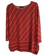 Violet B Women’s 4X Top Red White Stripe Pullover Banded Stretch Tunic - £9.73 GBP