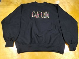 Cancun Mexico Black Pullover Sweatshirt Size Large Good used Shape - £27.21 GBP