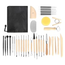 34Pcs Clay Tools,Pottery Sculpting Tool And Supplies,Wooden Handle Potte... - £20.77 GBP