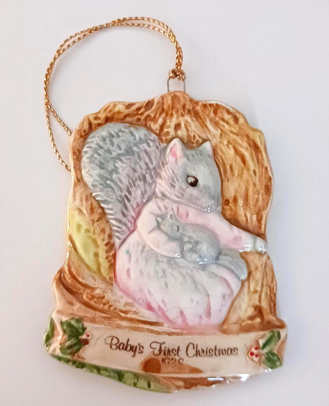 Ultra Rare Beatrix Potter Schmid Baby's First Christmas Flat Ornament Vintage