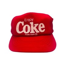 Vintage Enjoy Coke Coca-Cola Classic Red Mesh Snapback Trucker Hat Cap - £15.99 GBP