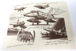 A-46 Skyhawk Plane Art Print Drawing McDonnell Douglas 1986 75th Anniver... - $23.70