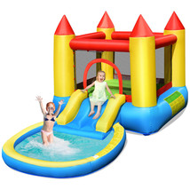 Inflatable Bounce House Kids Slide Jumping Castle Bouncer w/ balls Pool ... - £180.59 GBP