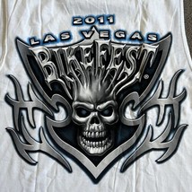 2011 Las Vegas Bike Fest Men’s Sleeveless T Shirt Sz M White Skull Tank ... - £11.45 GBP