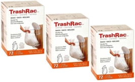 TrashRac 87072 Handle Tie Trash Bags 5-Gal 0.7-mil White 72-ct/Box (3-BO... - $27.72