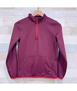 Under Armour Performance Fleece Pullover Jacket Burgundy 1/4 Zip Boys Large - $29.69