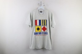 Vtg 90s Mens Large TGIF Thank God It Floats Nautical Sailing Flags T-Shirt USA - £31.11 GBP