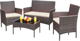 Greesum Patio Furniture 4-Piece Conversation Sets: Garden Backyard Balco... - $181.99