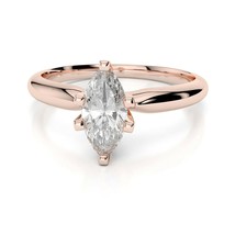 1.5Ct Marquise Solitaire Engagement Ring 14K Rose Gold Plated LC Moissanite - £148.05 GBP
