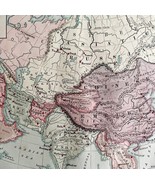 1879 Political Map Of Asia Victorian Atlas Harpers Geography 1st Edition... - $79.99
