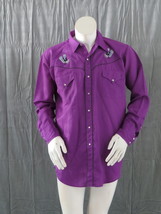 Vintage Western Shirt - Pruple Stripe with Stitched Eagles - Men&#39;s Large - $75.00