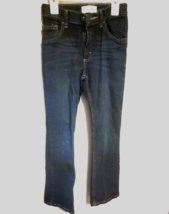 Wrangler Boys Classic Boot Jeans Adjustable Waist Band sz 12 Slim Dark Blue Nice - £10.65 GBP