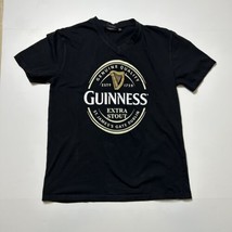 Guinness Beer T-Shirt Size Small Black Retro Graphic Cotton Short Sleeve Mens - £12.55 GBP