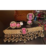 Kundan Jewelry Indian Earrings Necklace Tikka Set New Year Chokar Bridal... - £48.76 GBP
