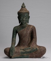 Antigüedad Khmer Estilo Se Asia Sentado Madera Enlightenment Buda Estado - - $502.76