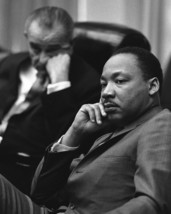 Dr. Martin Luther King Jr &amp; Lyndon B. Johnson 8X10 Photograph Reprint - £6.77 GBP
