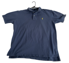 VINTAGE Polo Ralph Lauren Shirt Men&#39;s Size XXL Blue w/Yellow Pony Short ... - $28.50