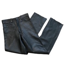 Vintage Branded Women&#39;s High Rise Leather Pants, Made in USA, Size 12 - £119.89 GBP