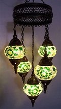 Handmade, Authentic, Mosaic Chandelier, Tiffany Style Glass, Moroccan/Ottoman St - £152.83 GBP