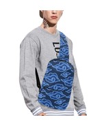 Batik Mega Mendung Dark Blue Navy Crossbody Chest Bag - $43.46 CAD