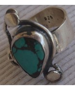 Natural Eilat stone silver ring  MT15 - $606.39 MXN