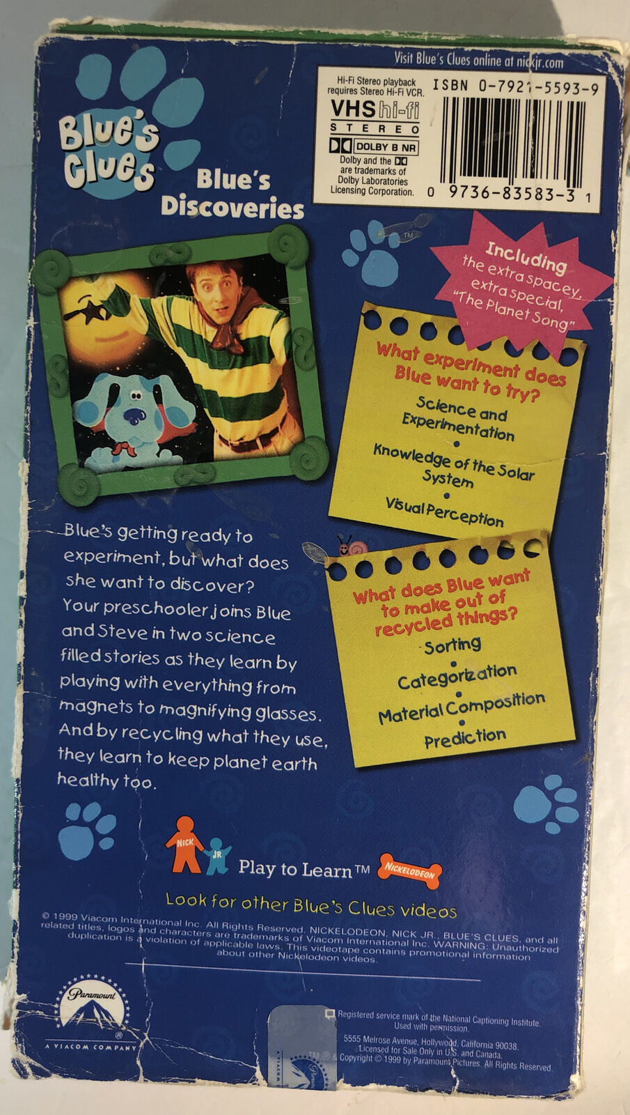 Blues Clues - Blues Discoveries VHS 1999-RARE - VHS Tapes