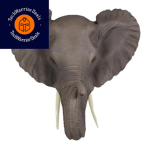 Ebros Safari African Bush Elephant With Trunk Up Wall Bust Medium,  - $43.65