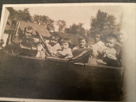 Vintage Antique Photograph Young Girl In Driver Seat Ford Model T Family 1910’s - £13.34 GBP