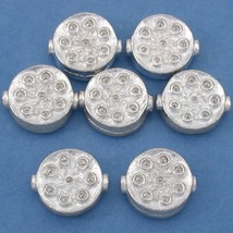 Bali Fluted Disc Silver Plated Beads 12.5mm 16 Grams 7Pcs Approx. - £5.36 GBP