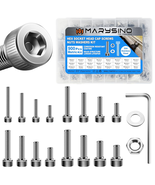 900Pcs M3-M6 SS Hex Socket Cap Screw Kit Bolts Nuts Washers 3D Printer - $733.32 MXN