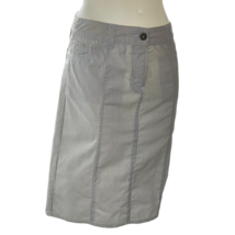 Per Una Skirt Size 10 Striped Cotton Stretch Midi Denim Look Pencil Women&#39;s - £21.08 GBP