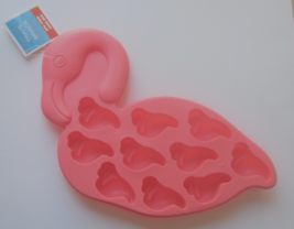 Flamingo Bird Mold Pink Ice Cube Tray Kitchen Hawaiian Beach Luau Party Supplies - £3.26 GBP