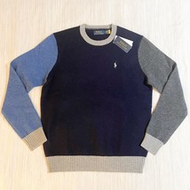 Polo Ralph Lauren Wool Alpaca Color-block Knit Crewneck Sweater - £128.41 GBP