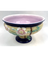 Antique Majolica Centerpiece Bowl American Victorian Embossed Basket Flo... - $239.58 CAD
