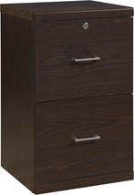 Osp Home Furnishings Alpine 2 File Cabinet With Locking Top Drawer And, Espresso - £133.48 GBP