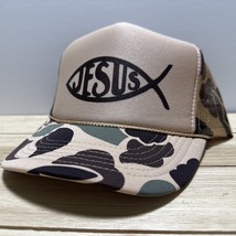 Jesus Hat Trucker Adjustable Camouflage SnapBack Hunting Hat New Jesus Fish - $13.90