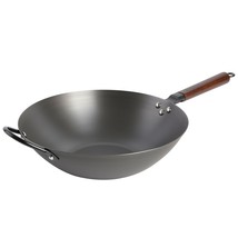 Babish 14 Inch Carbon Steel Flat Bottom Wok in Black - $1,834.34 MXN