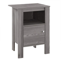 Contemporary Accent Rectangular Decor Side End Table, Gray - £66.57 GBP