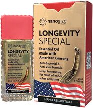 Nanogize Longevity American Ginseng Essential Oil 0.71 oz / 21ml (Pack o... - $19.79