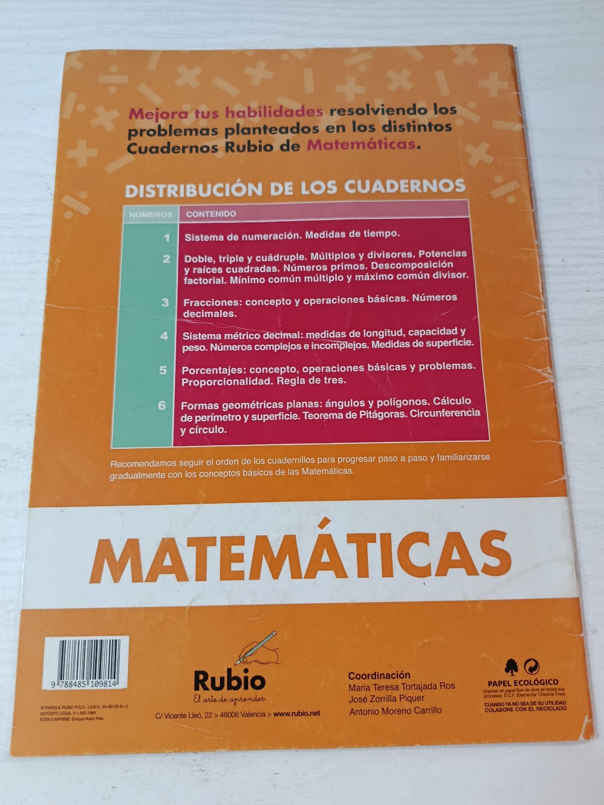 Matematicas 2 Rubio Evolucion Ejercicios (Rubio 1984) - LIBRO Español Item image 2