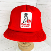 Vintage Kendall Motor Oil Truckers Hat Cap Foam Snap Back 1980 Oil Well Red - €25,75 EUR