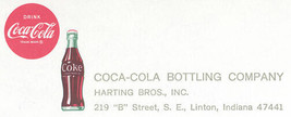 Vintage 1960&#39;s Watermarked Letterhead from the Coca-Cola Harting Bros. Plant - £3.16 GBP