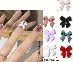 NAIL CHARM RESIN Multicolor 3D Bow 50/Pack image 2