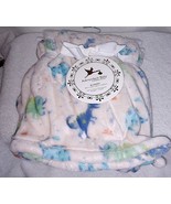 Adirondack Baby Creme Color with Colorful Dinos Plush Throw 30"x 40" New - $10.77