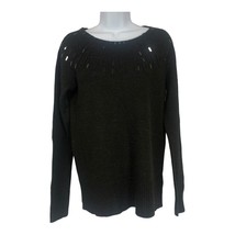 Apt. 9 Women&#39;s Black Long Sleeved Knit Sequin Crew Neck Sweater Size Medium - £18.68 GBP